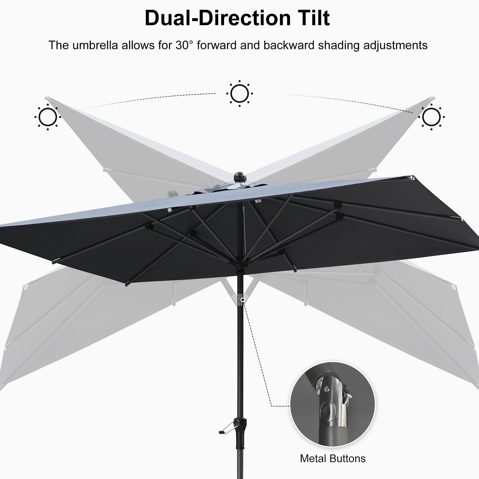 Amazon.com : PURPLE LEAF 9' x 6' Rectangular Patio Umbrella